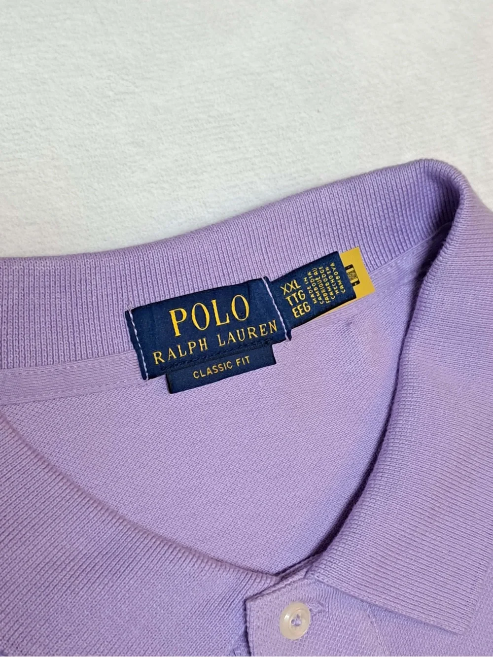 Polo Ralph Lauren Mesh Polo Shirt XXL Classic Fit Purple w/Mint Green Pony